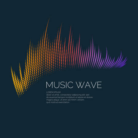 Vector illustration of music wave in the form of the equalizer on black background.のイラスト素材