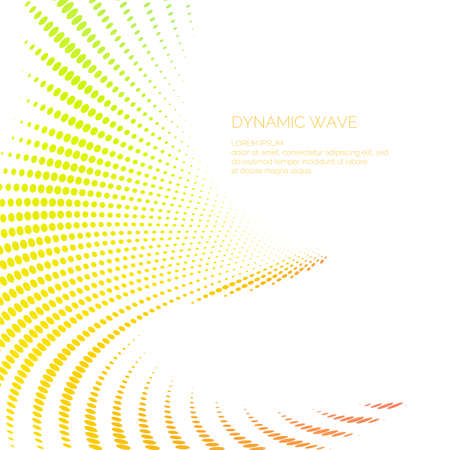 Vector abstract background with a colored dynamic waves, line and particles. Illustration suitable for designのイラスト素材