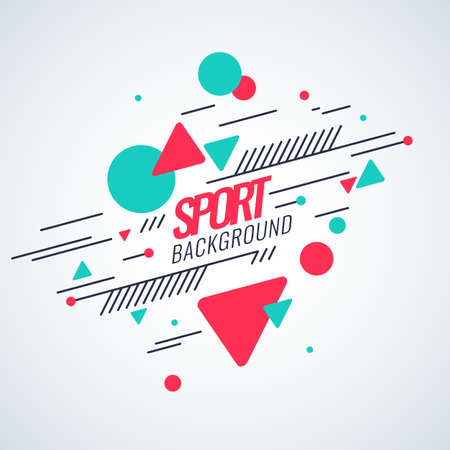 Retro abstract geometric background. The poster with the flat figures vector illustration.のイラスト素材