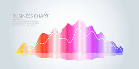 Business graph on a white background. Chart analysts of growth and falling profits. Vector illustration.のイラスト素材