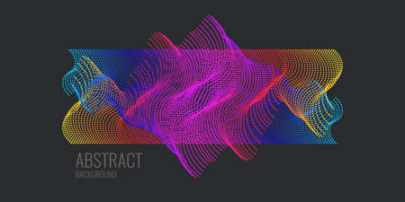 Vector abstract background with dynamic waves, line and particles. Illustration suitable for designのイラスト素材
