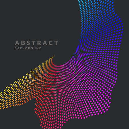 Vector abstract background with a colored dynamic waves, line and particles. Illustration suitable for designのイラスト素材