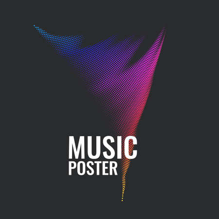 Vector abstract background with a colored dynamic waves, line and particles. Illustration suitable for designのイラスト素材