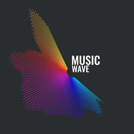 Vector abstract background with a colored dynamic waves, line and particles. Illustration suitable for designのイラスト素材