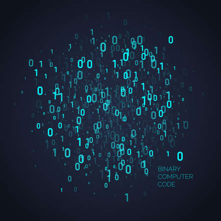Abstract background with binary code. Analysis and data transfer. Vector illustrationのイラスト素材