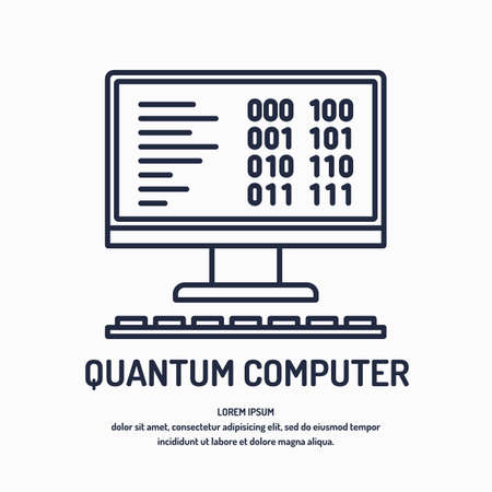 Quantum computer, analysis and data transfer Vector illustrationのイラスト素材