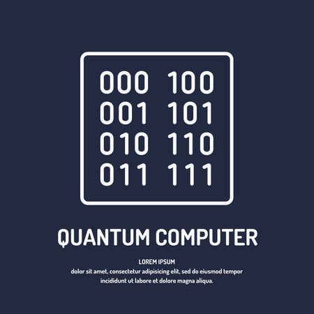 Calculation quantum computer. Analysis and data transfer Vector illustration