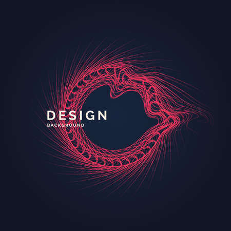 Vector abstract background with dynamic waves, line and particles. Illustration suitable for designのイラスト素材