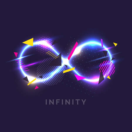 The infinity sign in the modern graphics with glow effects. Vector illustration.のイラスト素材