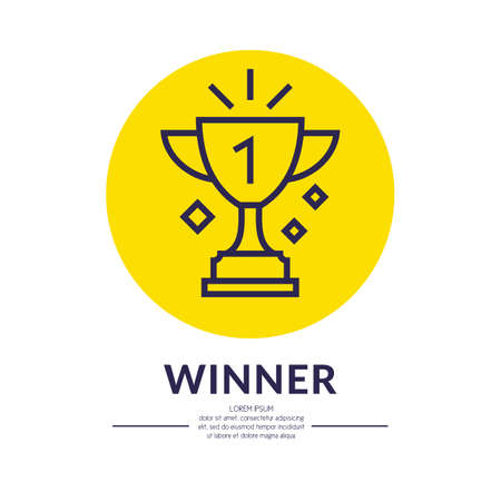 The champions Cup. Sports trophy, a prize to the winner. Vector illustration.のイラスト素材