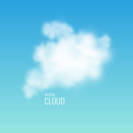 Transparent white cloud on the sky. Realistic vector illustration.のイラスト素材