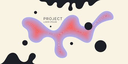 Bright poster with splatter. Illustration minimal flat styleのイラスト素材