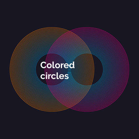 Vector abstract element with pink and orange colored circles.のイラスト素材