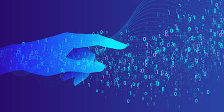 Artificial intelligence. Conceptual illustration on the theme of digital technologies, Image of...
