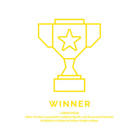 The champions Cup. Sports trophy, a prize to the winner. Vector illustration.のイラスト素材