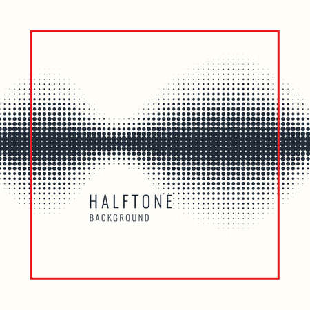 Monochrome printing raster. Abstract vector halftone background. Black and white texture of dots.のイラスト素材