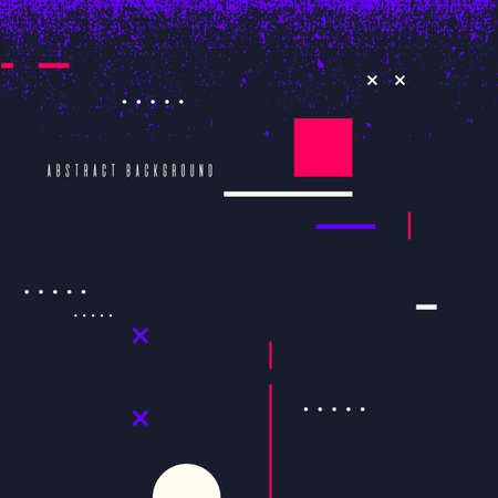 Retro abstract geometric background. The poster with the flat figures. Vector illustration.