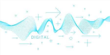 Vector abstract background with dynamic waves.