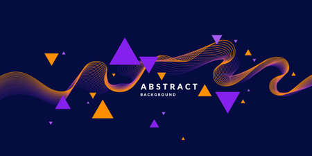 Bright poster with dynamic waves. Vector illustration minimal flat style