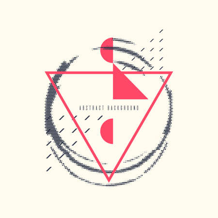 Modern abstract art geometric background with flat, minimalistic style. Vector poster with elements for designのイラスト素材