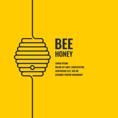 Stylish and modern background for bee products. Vector illustration.のイラスト素材