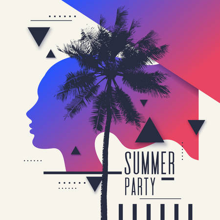 Retro abstract geometric background. The poster with the flat figures. Vector illustration.のイラスト素材