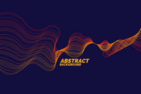 Bright poster with dynamic waves. Vector illustration minimal flat style