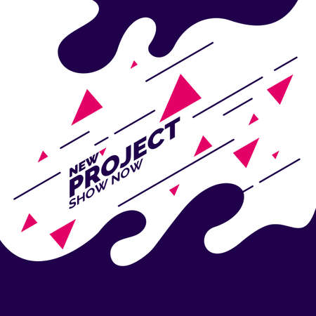 Trendy abstract background. Composition of geometric shapes and splash. Vector illustrationのイラスト素材