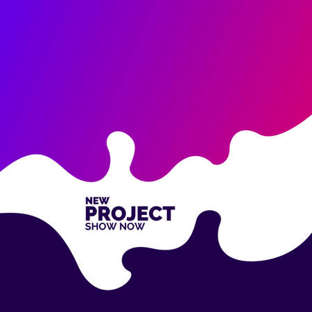 Bright poster with dynamic waves. Vector illustration in minimal flat styleのイラスト素材