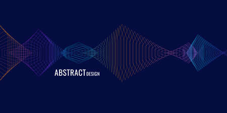 Elegant abstract poster with colorful lines on a dark background. Vector illustrationのイラスト素材