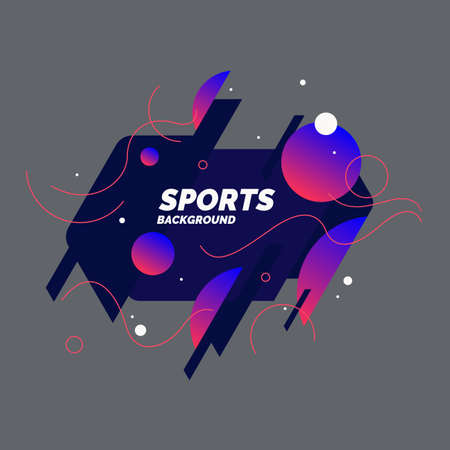Abstract geometric background. Sports poster with the flat figures. Vector illustration.のイラスト素材