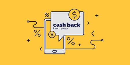 Global Digital technologies. Mobile payment for purchases and cash back. Vector illustration