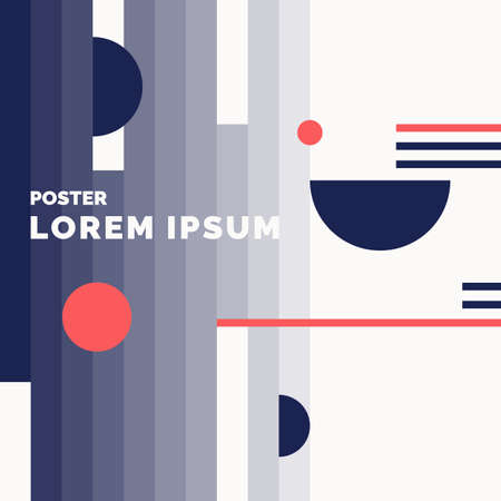 Retro abstract geometric background. The poster with the flat figures. Vector illustration.のイラスト素材