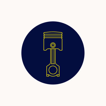 Icon of the automotive piston. Linear vector graphics.