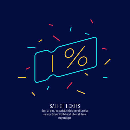 Linear poster Sale of tickets. Modern vector graphics. Vector illustrationのイラスト素材