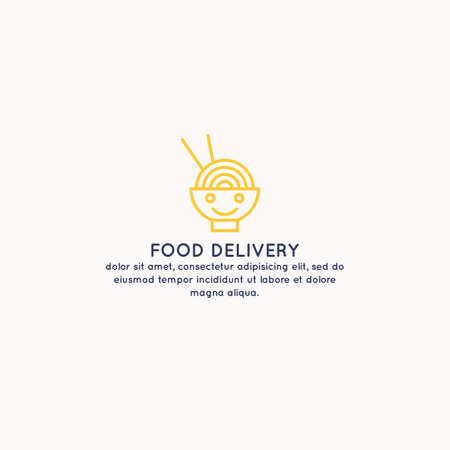 Delivery of food home. The sing for advertisement. Vector illustration.のイラスト素材