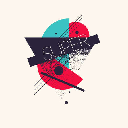 Modern abstract art geometric background with flat, minimalistic style. Vector poster with elements for designのイラスト素材