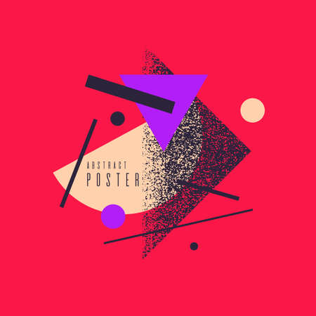 Modern abstract art geometric background with flat, minimalistic style. Vector poster with elements for designのイラスト素材