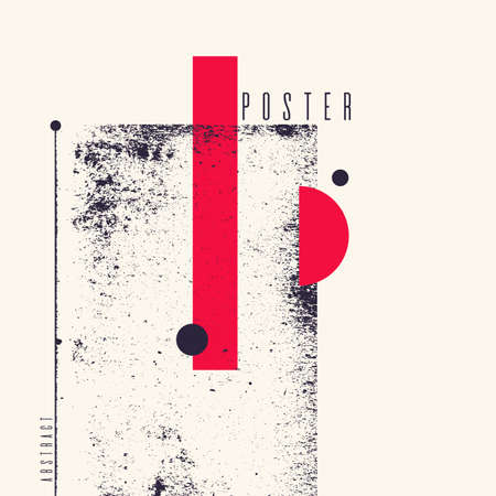 Modern abstract art geometric background with flat, minimalistic style. Vector poster with elements for designのイラスト素材