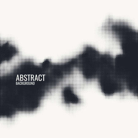 Monochrome printing raster. Abstract vector halftone background. Black and white texture of dots.のイラスト素材