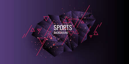 Abstract geometric background. Sports poster with the modern style. Vector illustration.のイラスト素材