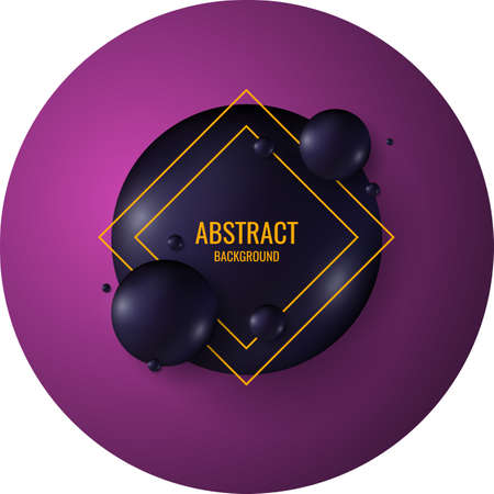Black spheres on a bright background. Abstract illustration with three-dimensional forms.のイラスト素材