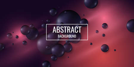 Black spheres on a bright background. Abstract illustration with three-dimensional forms.