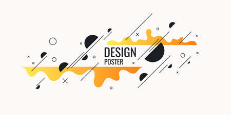 Trendy abstract background. Composition of amorphous forms and lines. Vector illustrationのイラスト素材