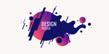 Trendy abstract background. Composition of amorphous forms and lines. Vector illustrationのイラスト素材