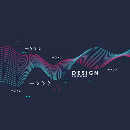 Vector abstract background with dynamic waves. Illustration suitable for designのイラスト素材