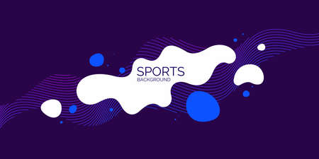 Sports poster. Trendy abstract background. Composition of amorphous forms and lines. Vector illustrationのイラスト素材