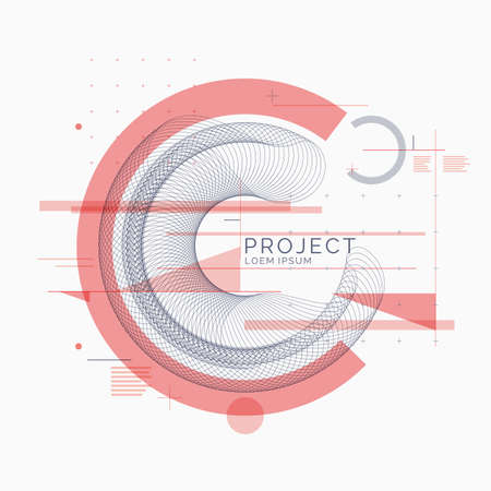 Trendy abstract art geometric background with flat style. Vector poster with elements for designのイラスト素材