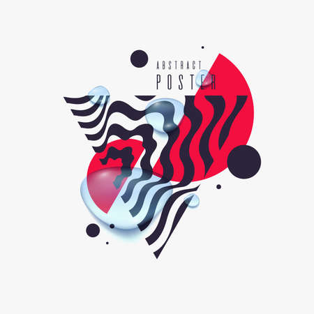 Sale poster. Black drops on background. Abstract illustration with three-dimensional shapes.のイラスト素材