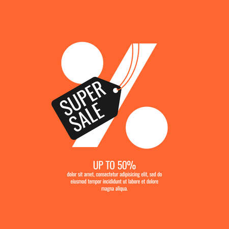 Original sale poster for discount. Vector illustrationのイラスト素材